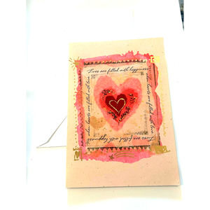 Happy Valentine's Day Pink & Gold Heart Hearts Theme Hallmark Greeting Card